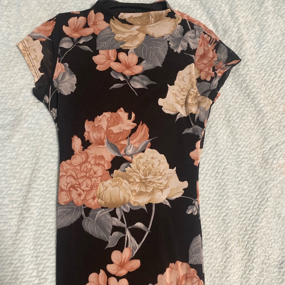 Black Floral Bodycon dress